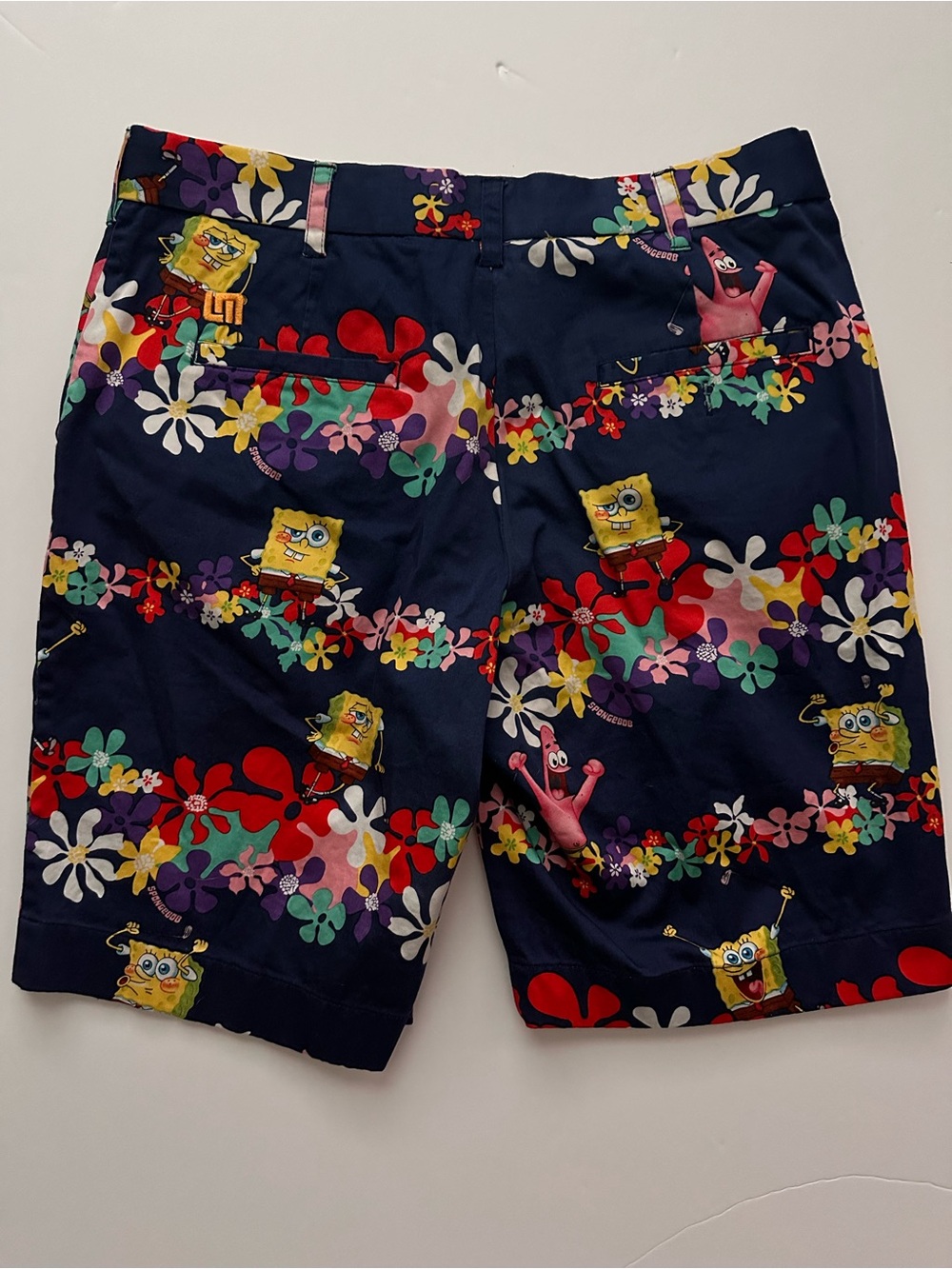 Loudmouth Navy Floral SpongeBob & Patrick Men's Shorts - Picture 6 of 6